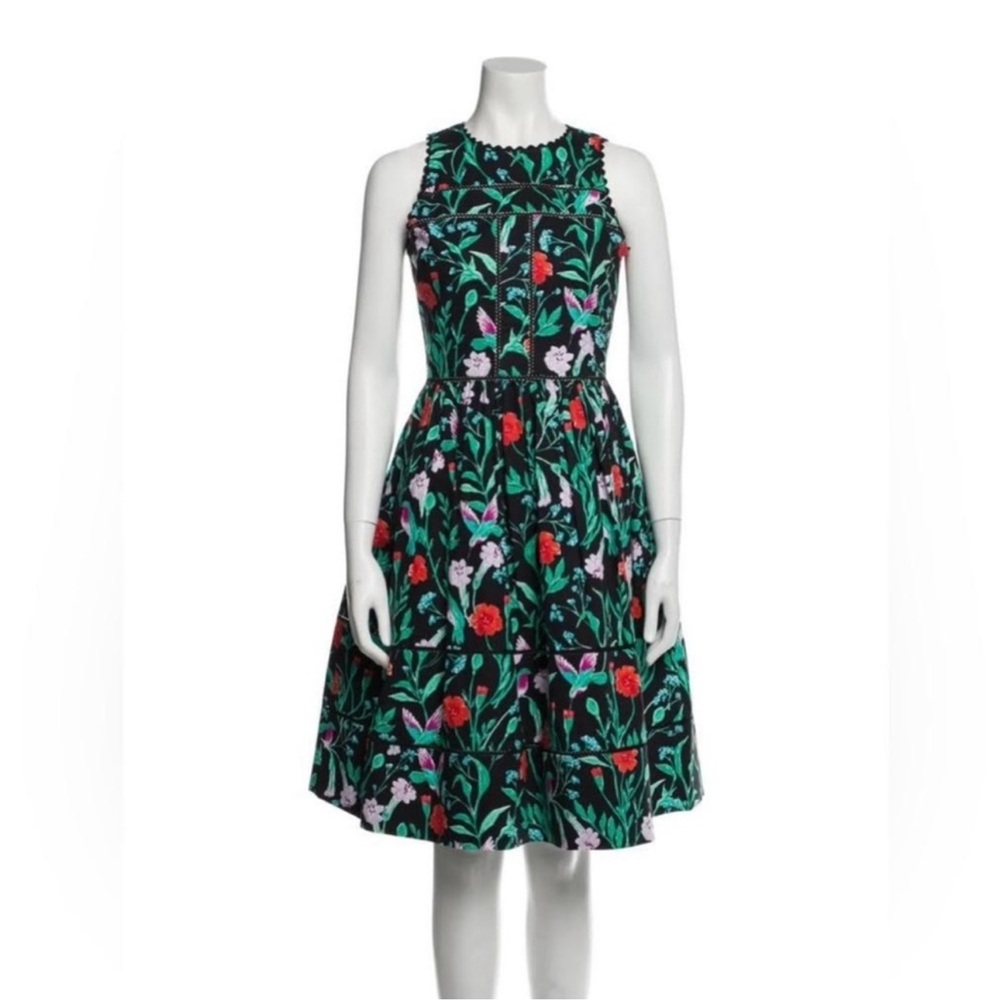 kate spade Black Floral Midi Dress